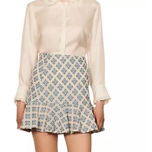 Sandro NWT Malfalda Monogram Flared Skirt / Size 38